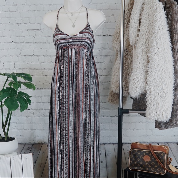 Full Tilt Dresses & Skirts - Tribal Abstract Pattern Long Beach Slip On Dress